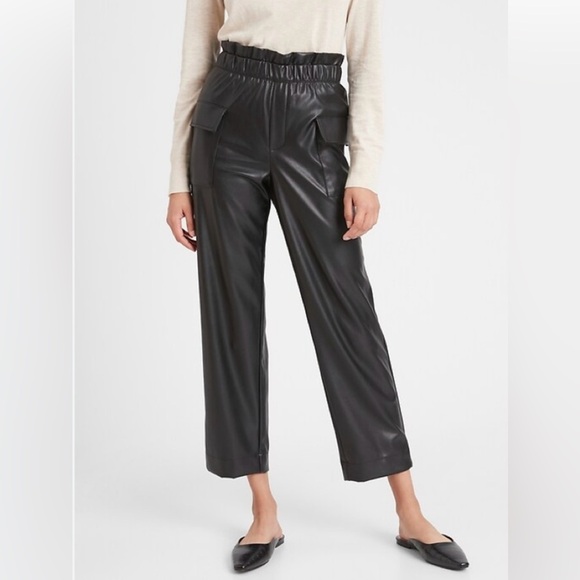 Banana Republic Pants - Banana Republic Black leather pants soft and cozy very comfy around the waist